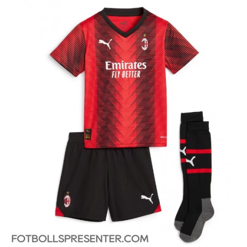 AC Milan Zlatan Ibrahimovic #11 Hemmatröja Barn 2023-24 Kortärmad (+ korta byxor)